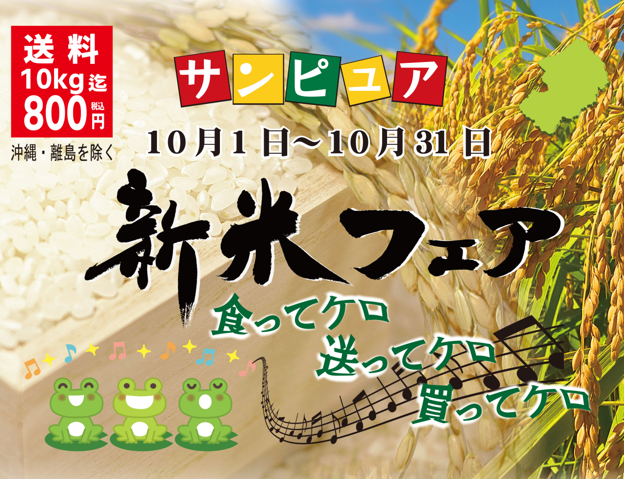 令和6年【新米フェア】開催のご案内inサンピュア※10/4更新※